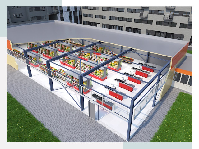 Строительство магазинов в Елабуга от 608 руб. за м²