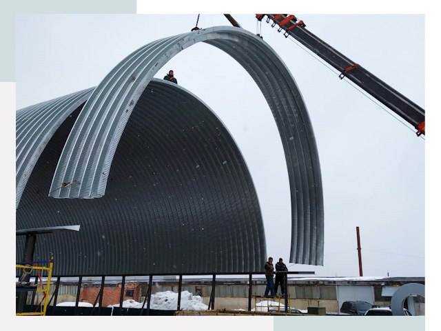 Полукруглые ангары в Елабуге